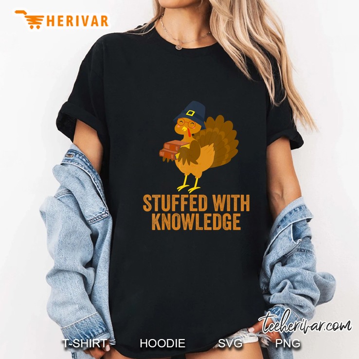 Stuffed With Knowledge Turkey Books Lover Thanksgiving Ladies Tee