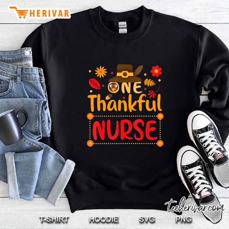 One Thankful Nurse Turkey Thanksgiving Sweatshirt