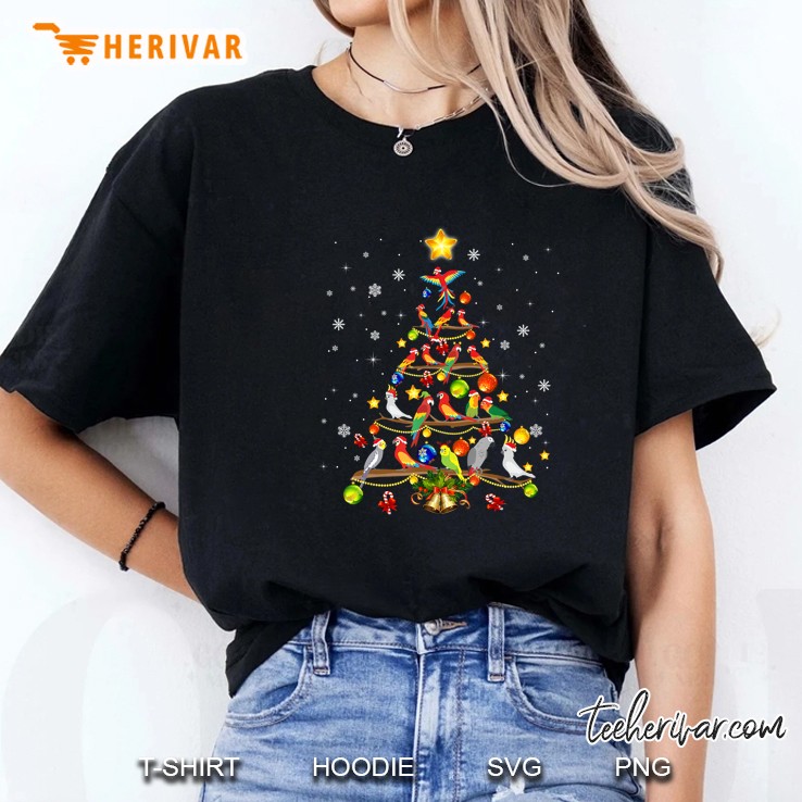 Parrot Santa Hat Christmas Tree Version2 Ladies Tee