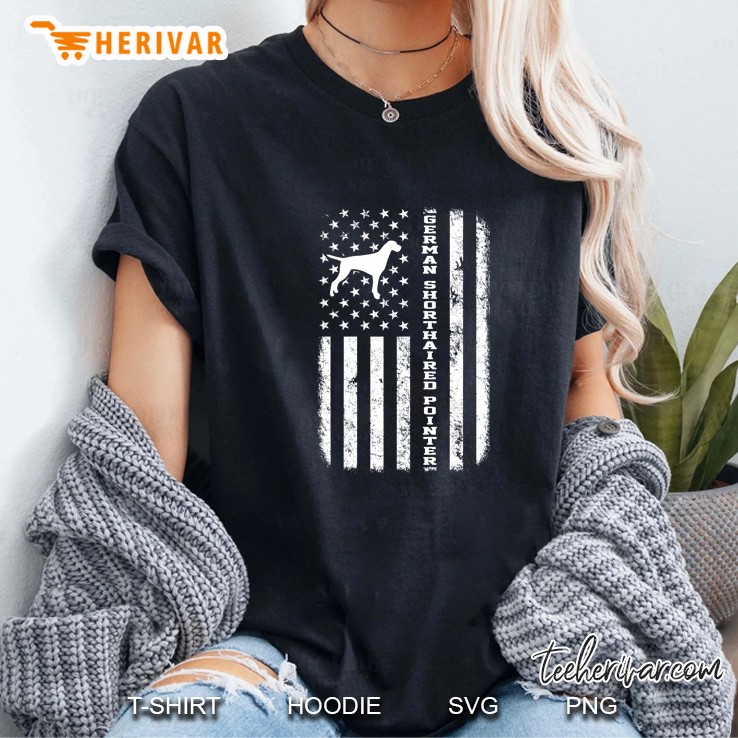 German Shorthaired Pointer American Flag Ladies Tee
