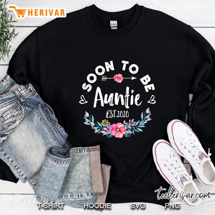 Soon To Be Auntie Est 2020 Floral Version Sweatshirt