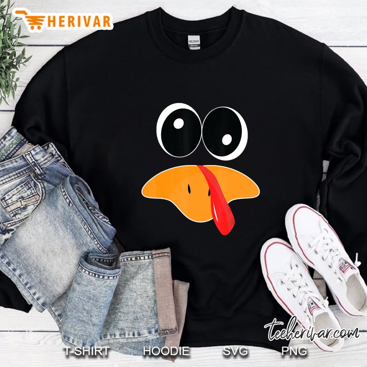 Turkey Face Funny Thanksgiving Sweatshirt