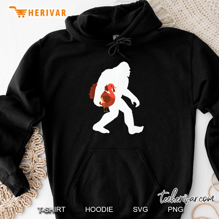 Bigfoot Thanksgiving Funny Sasquatch Turkey Hoodie