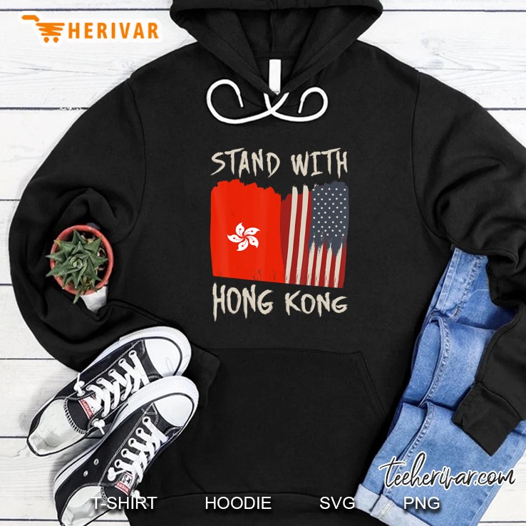 Stand With Hong Kong American Flag Hoodie