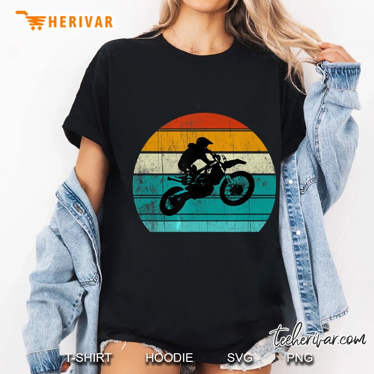 Dirt Bike Motocross Motorcycle Vintage Version Ladies Tee