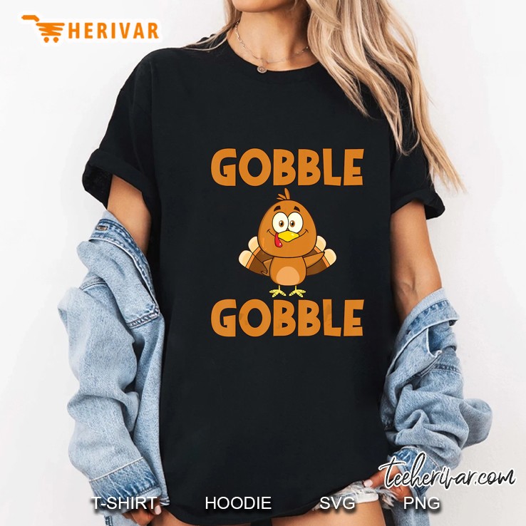 Gobble Gobble Turkey Thanksgiving Day Vintage Version2 Ladies Tee