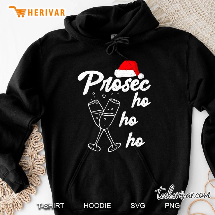 Prosec Ho Ho Ho Santa Hat Christmas Hoodie