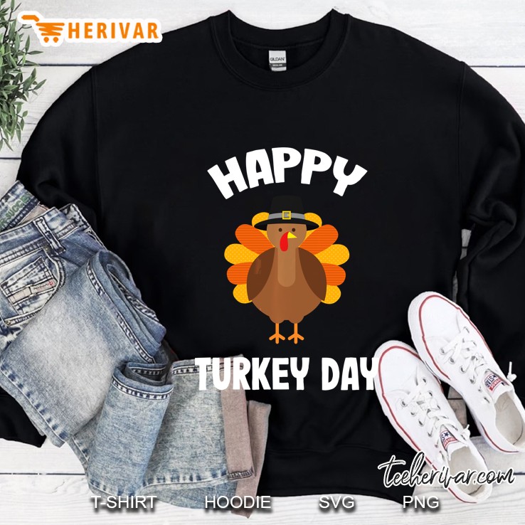 Happy Turkey Day Thanksgiving Pilgrim Hat Version2 Sweatshirt