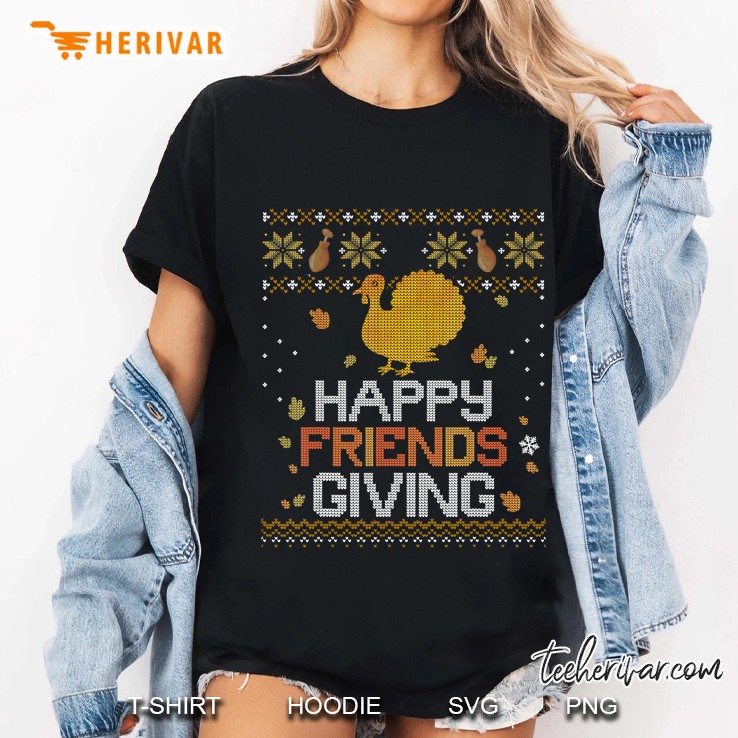 Happy Friendsgiving Turkey Thanksgiving Christmas Ladies Tee
