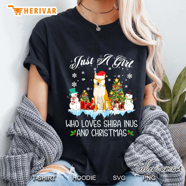 Just A Girl Who Loves Shiba Inus And Christmas Ladies Tee