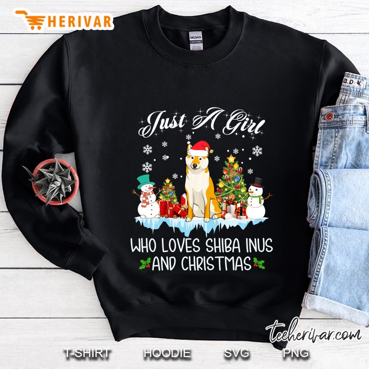 Just A Girl Who Loves Shiba Inus And Christmas Sweatshirt
