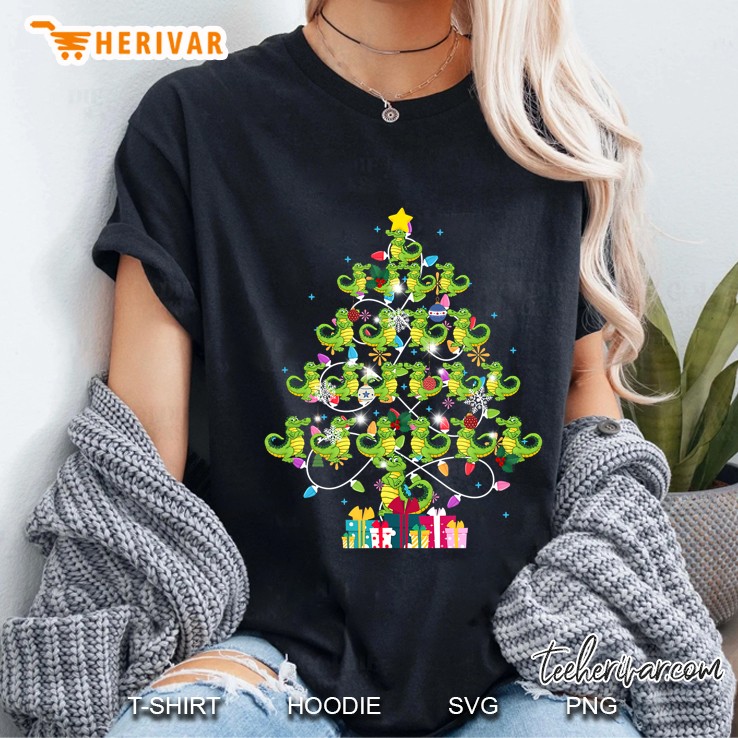 Alligator Christmas Tree Ladies Tee