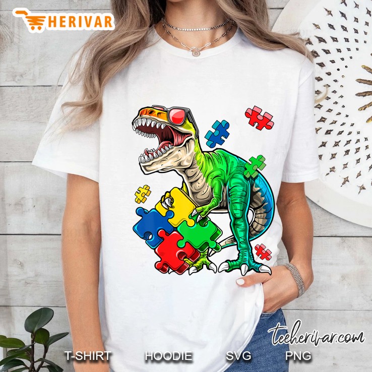 T-Rex Autism Awareness Ladies Tee