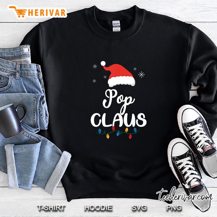 Pop Claus Santa Hat Christmas Lights Sweatshirt