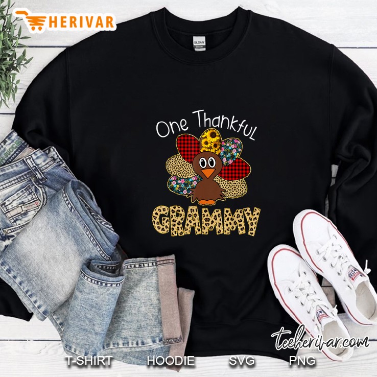 One Thankful Grammy Turkey Leopard Version Sweatshirt