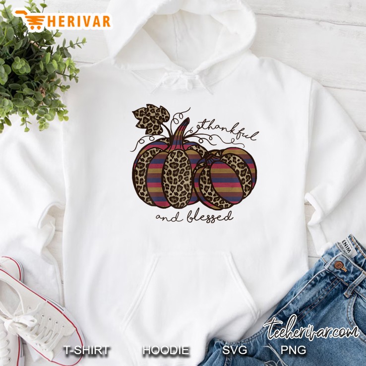 Thankful And Blessed Leopard Pumpkin Hoodie