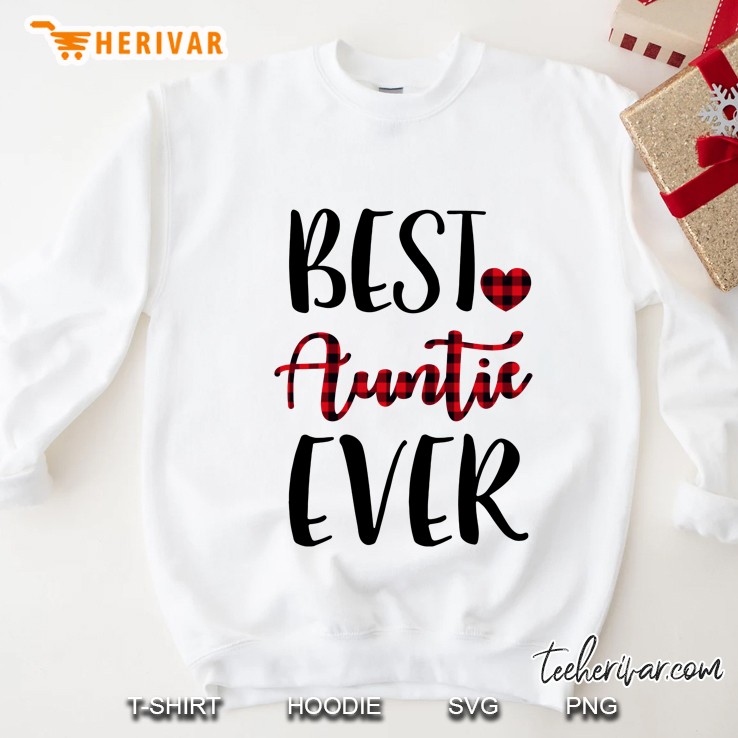 Best Auntie Ever Heart Plaid Version Sweatshirt