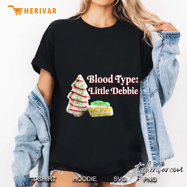 Blood Type Little Debbie Christmas Black Version Ladies Tee