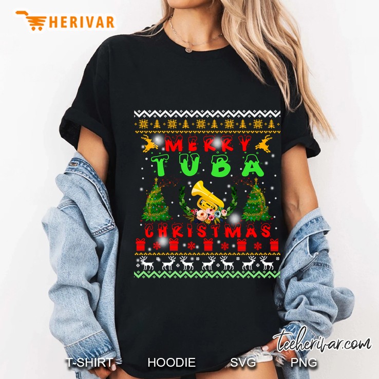 Merry Tuba Christmas Ladies Tee