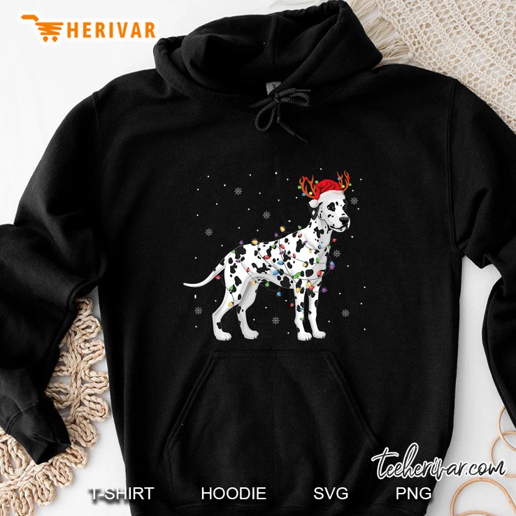 Dalmatian Santa Hat Reindeer Christmas Hoodie