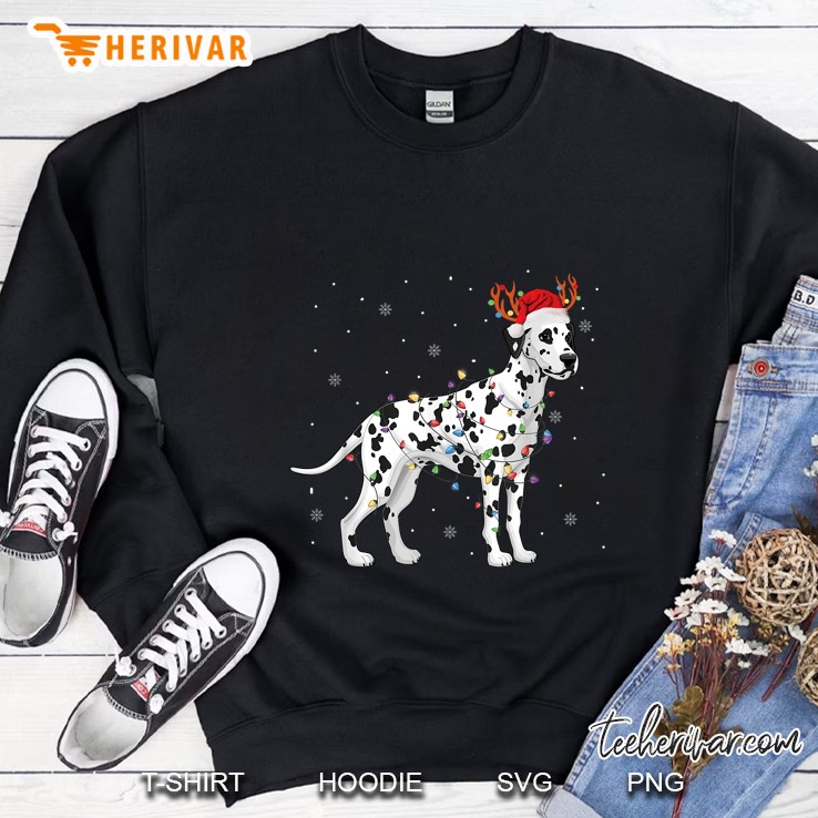 Dalmatian Santa Hat Reindeer Christmas Sweatshirt