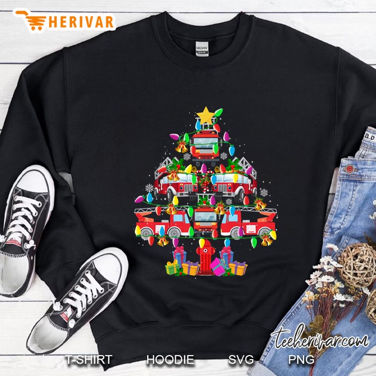 Fire Truck Driver Christmas Tree Sweatshirt