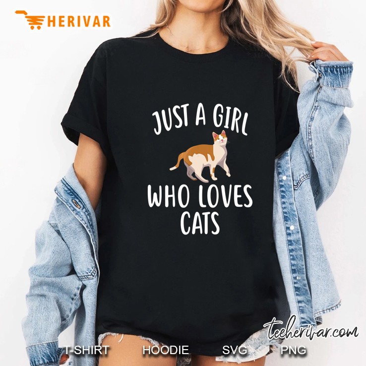 Just A Girl Who Loves Cats Ladies Tee