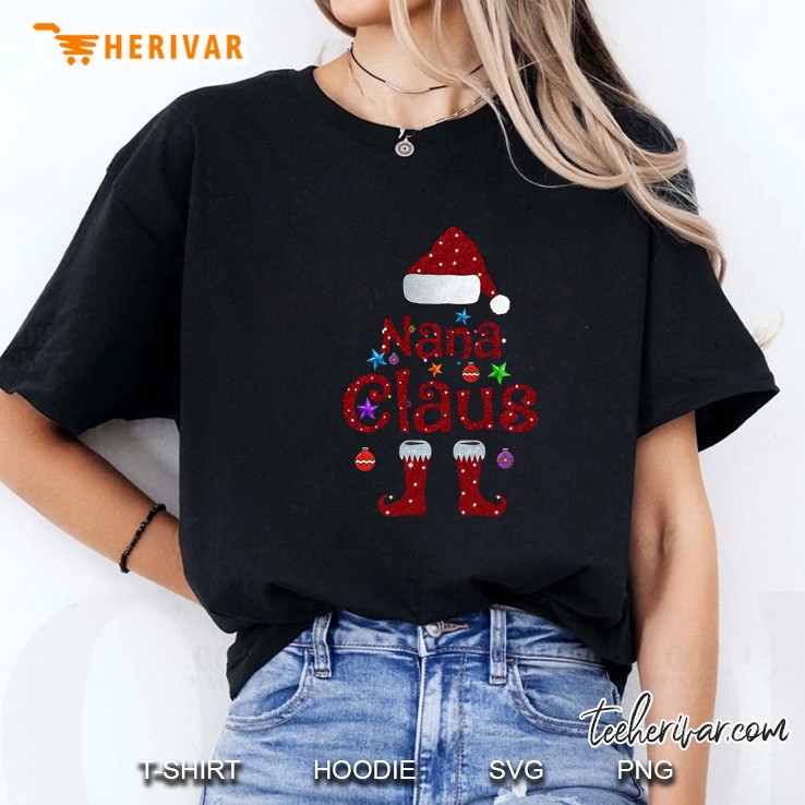 Nana Claus Santa Hat Christmas Ornament Ladies Tee