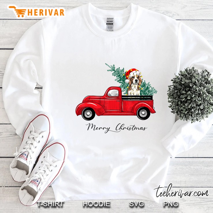 Merry Christmas Beagle Red Truck Christmas Tree Sweatshirt