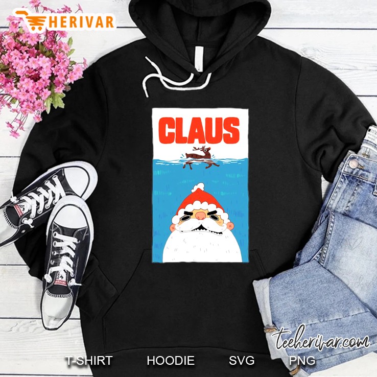 Funny Santa Claus And Reindeer Swimming Hoodie