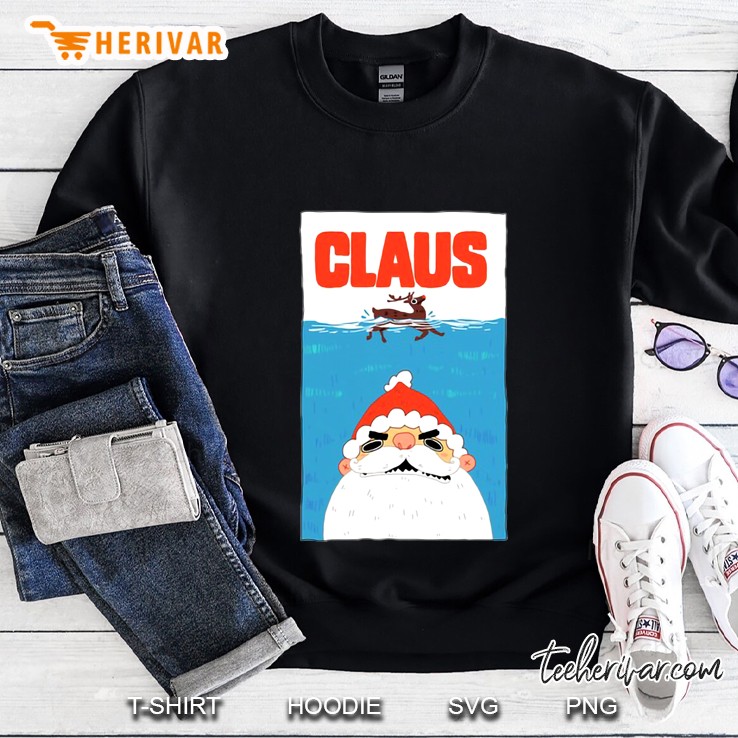 Funny Santa Claus And Reindeer Swimming Sweatshirt