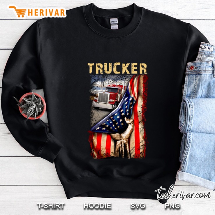 Trucker American Flag Version2 Sweatshirt