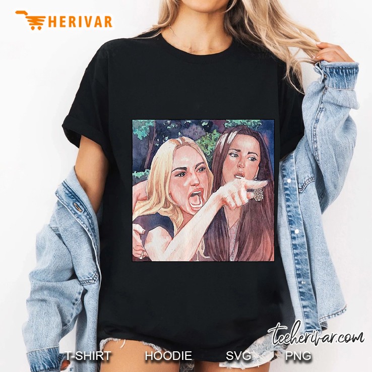 Woman Yelling At A Cat Watercolor Painting Version Ladies Tee