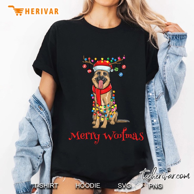 Merry Woofmas German Shepherd Christmas Ladies Tee