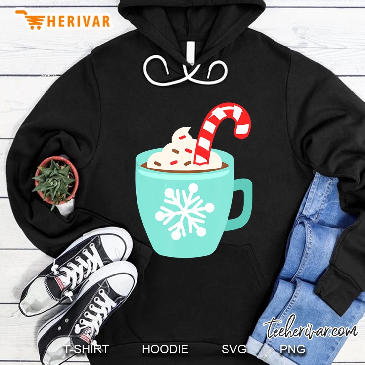 Hot Cocoa With Candy Cane Cream Christmas Hoodie