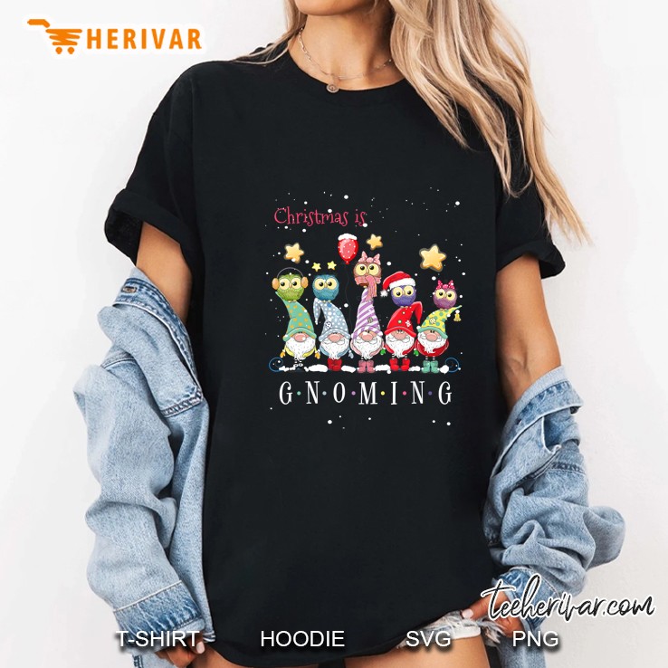 Christmas Is Gnoming God Jul Gnome Tomte Owl Version Ladies Tee
