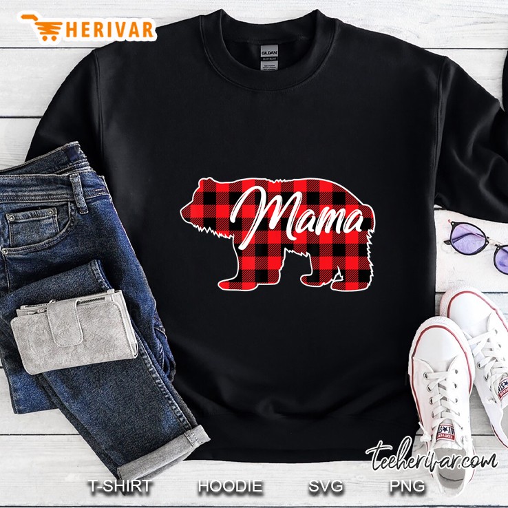 Mama Bear Red Plaid Bear Version Sweatshirt