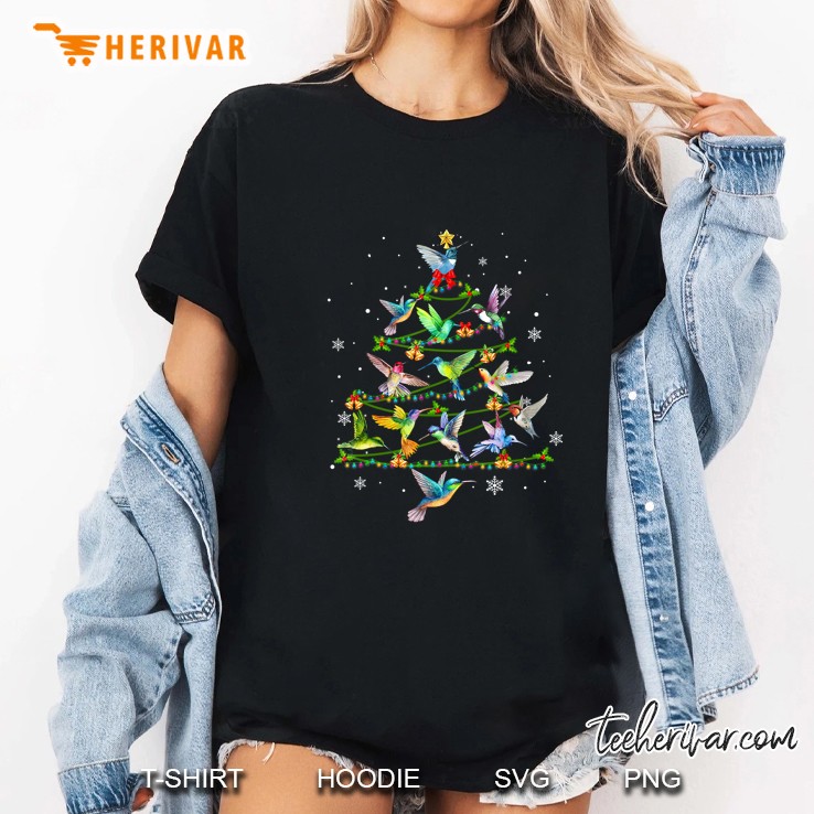 Hummingbird Christmas Tree Christmas Ornament Ladies Tee