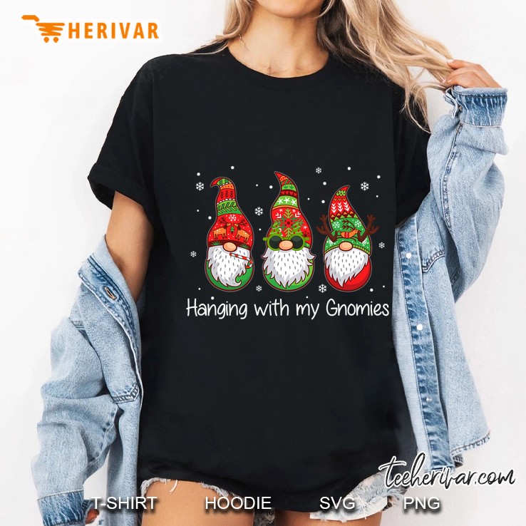 Hanging With My Gnomies Nordic Santa Gnome Christmas Ladies Tee