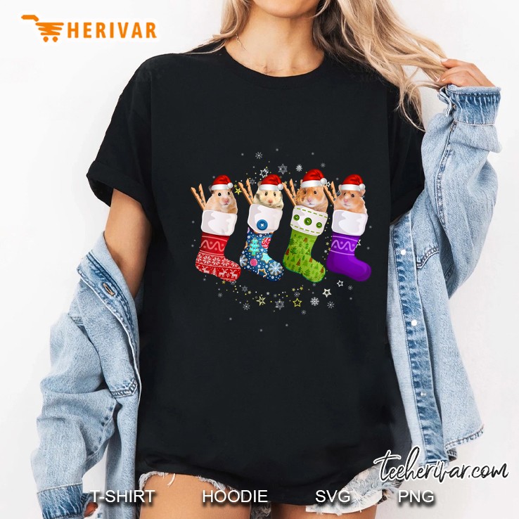 Hamster In Socks Christmas Ladies Tee