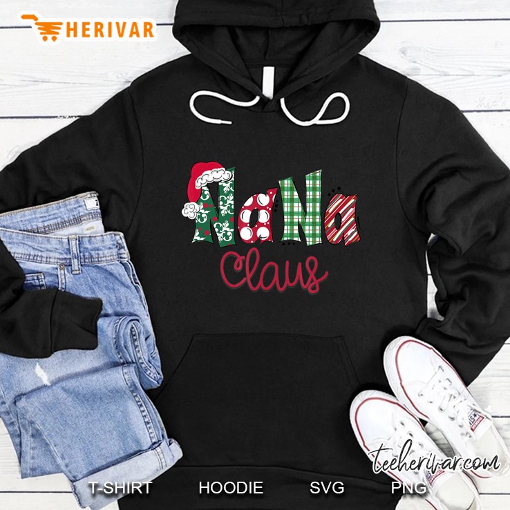 Nana Claus Santa Hat Plaid Christmas Hoodie