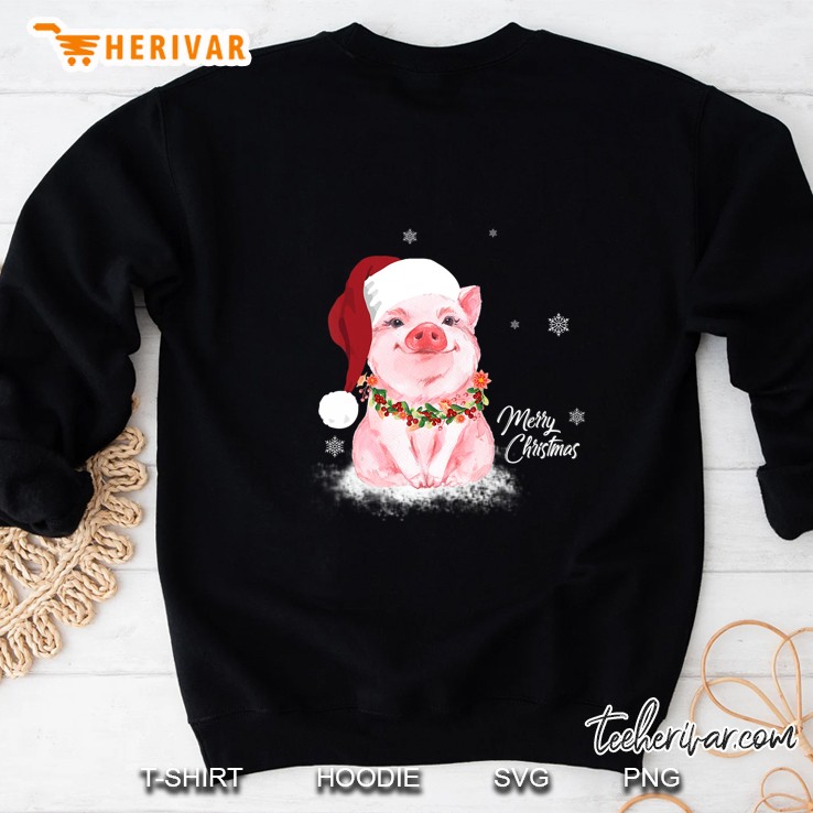 Merry Christmas Cute Pig Santa Hat Sweatshirt