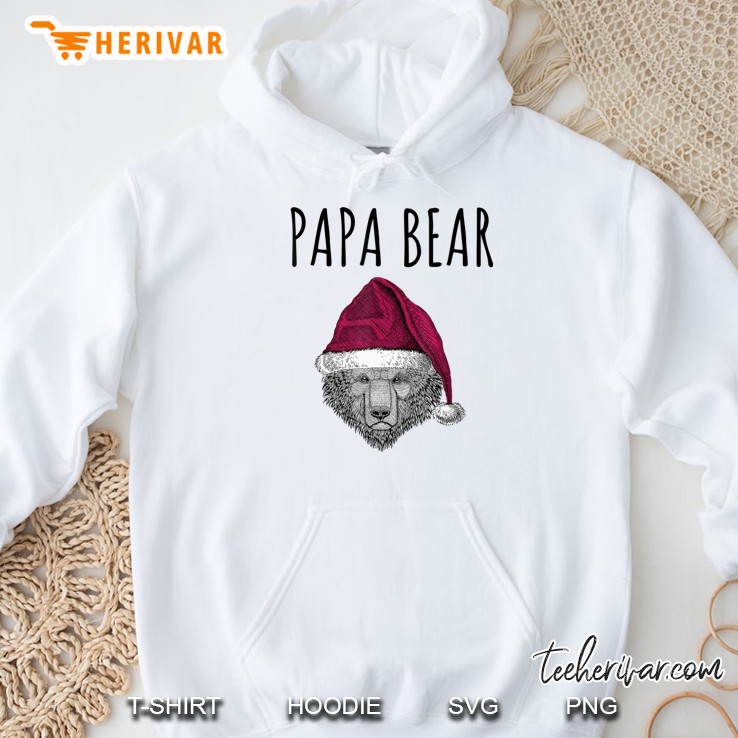 Papa Bear Santa Hat Christmas Hoodie