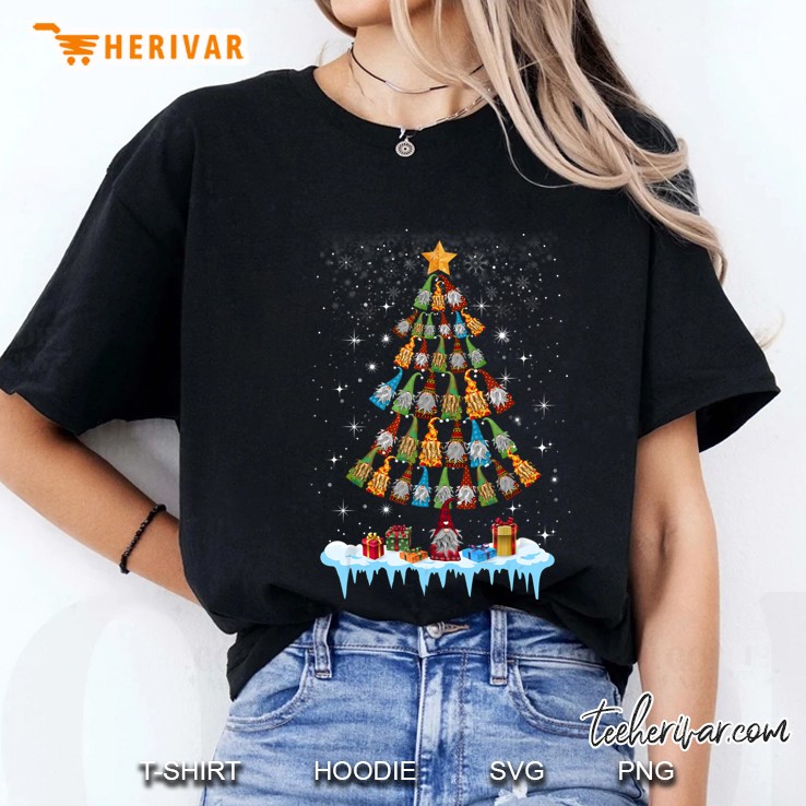 Gnome Garden Gardening Christmas Tree Ladies Tee