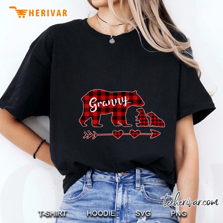 Granny Bear Red Plaid Bear Ladies Tee