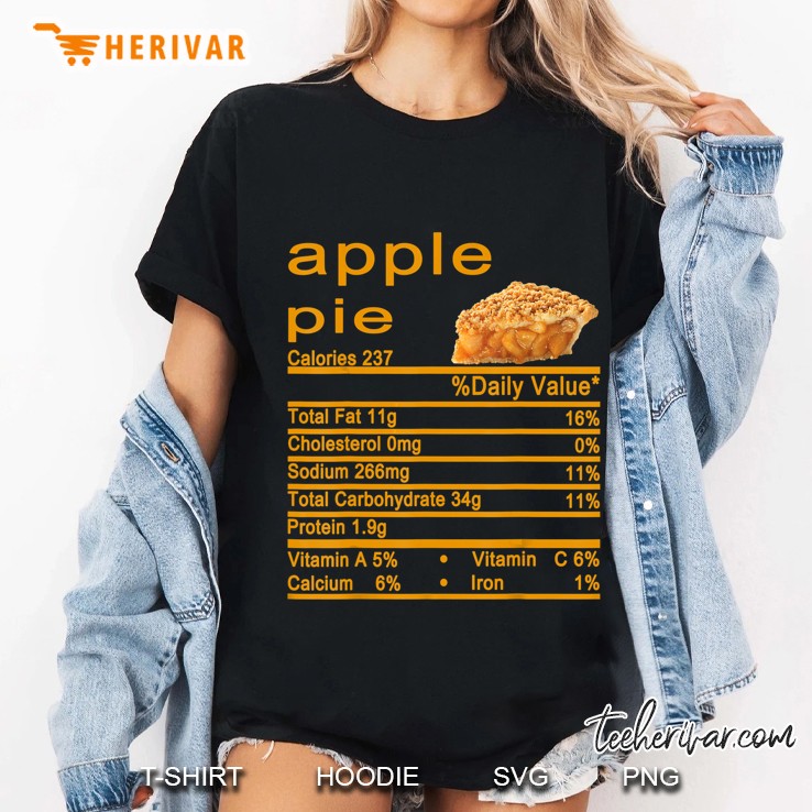Apple Pie Nutrition Facts Thanksgiving Version2 Ladies Tee