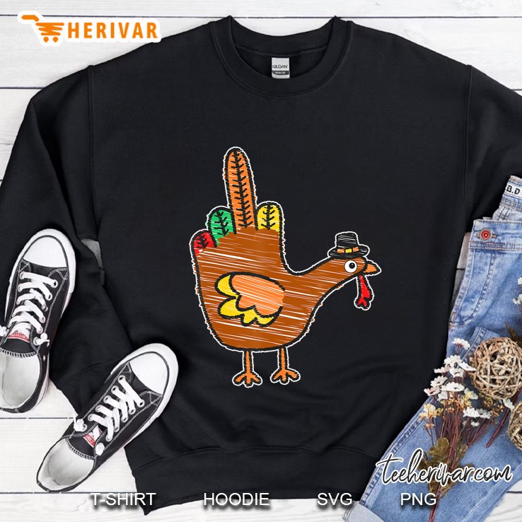 Thanksgiving Turkey Bird Middle Finger Sweatshirt