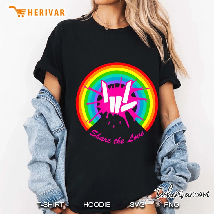 Share The Love Rainbow Version Ladies Tee
