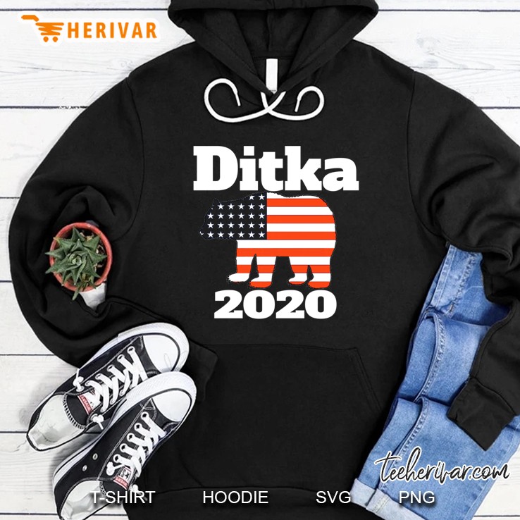 Ditka 2020 Bear American Flag Hoodie