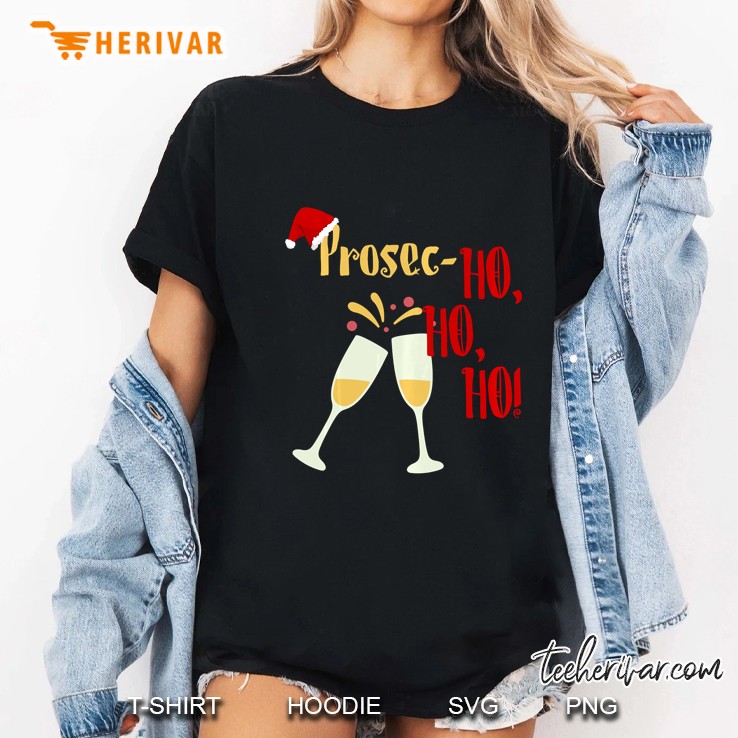 Prosec Ho Ho Ho Santa Hat Christmas Version2 Ladies Tee